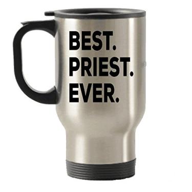 Imagem de Presentes de padre – Caneca de viagem Best Priest Ever com isolamento térmico – Ordinação Católica Ortodoxa – Aniversário de aniversário de casamento de Natal – Divertida – Para uma ideia de novidade de presente – Adicione à cesta de presente