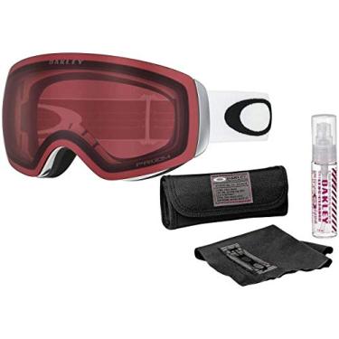 Imagem de Oakley Óculos de neve para deck de voo XM (armação branca fosca/lente de irídio de lanterna de prêmio) com kit de limpeza de lente
