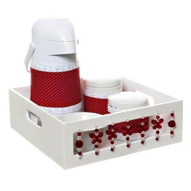 Imagem de Kit Higiene Com Porcelanas E Capa Borboleta Vermelha Quarto Bebê Menin