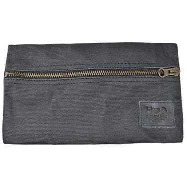 Imagem de Capa multiuso e carregador de lona encerada para MacBook, iPad e laptop feito à mão pela Hide & Drink : preto carvão