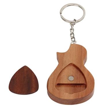 Imagem de Conjunto de Palhetas de Guitarra, Estojo de Palhetas de Madeira Chaveiro Coletor de Madeira para Baixo Elétrico para Ukulele