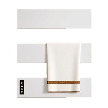 Imagem de Toalheiro Térmico Rack Controle de Temperatura Temporizador Trilho Aquecedor De Toalhas Elétrico Casa Banheiro Fibra de Carbono Secador Com Tela LED,B