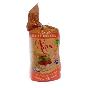 Imagem de Bolacha de Arroz Integral com Sementes de Linhaça Marrom Name 120g
