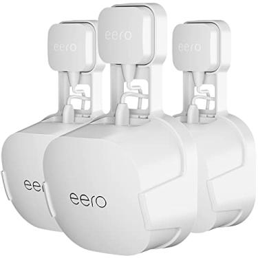 Imagem de COOLWUFAN Suporte para tomada de parede para sistema Wi-Fi eero 6 ou eero 6+ [não serve para malha eero], sem fios bagunçados, suporte de montagem fácil de instalar para sistema Wi-Fi eero 6 e eero 6+ mesh (pacote com 3)