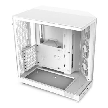 Imagem de NZXT Fluxo H6 | CC-H61FW-01 | Caixa compacta de fluxo de ar de torre média de câmara dupla | Painéis de vidro panorâmicos | Painéis de fluxo de ar de alto desempenho | Inclui 3 ventiladores de 120 mm