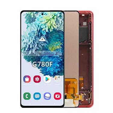 Imagem de SHOWGOOD Tela AMOLED S20 FE de 6,5 polegadas, para Samsung Galaxy S20 Fan Edition G780F, tela sensível ao toque, digitalizador para Galaxy S20 Lite (laranja com moldura)