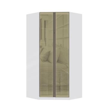 Imagem de Guarda Roupa Modulado Canto Closet 2 Portas 111,9cm com Vidro Reflecta Bronze Prime Luciane Móveis