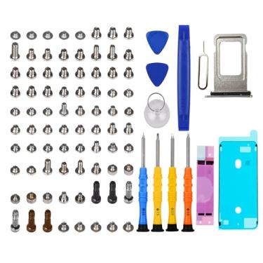 Imagem de DARYCOM Repair Conjunto completo de parafusos 80 peças para iPhone 7 Plus, kit de ferramentas de reparo de 5,5 polegadas, 4 chaves de fenda, mapa de localização, 3 abridores de ferramentas, 1 adesivo