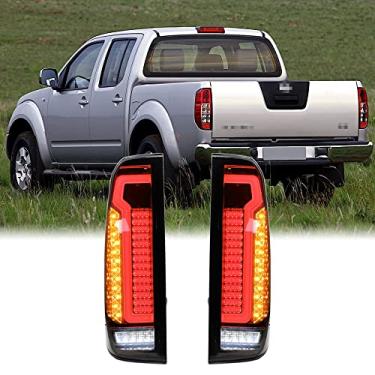 Imagem de Dreamseek Conjunto de luz traseira de LED compatível com Nissan Frontier D40 2005-2021 Lâmpada de freio traseira com lente de fumaça sequencial dinâmica