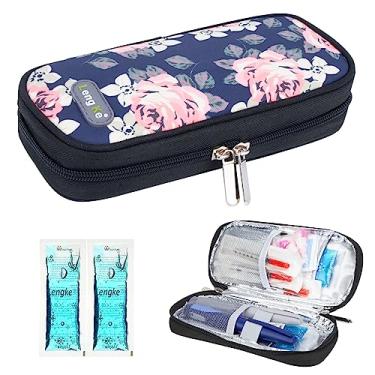 Imagem de YOUSHARES Estojo de viagem para refrigerador de insulina, organizador de medicamentos para diabéticos com 2 pacotes de gelo para canetas de insulina e outros suprimentos para diabéticos, para a vida