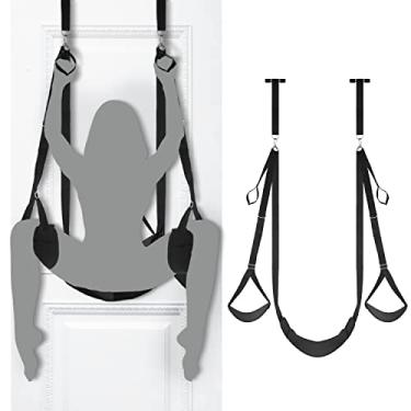 Imagem de SEXY SLAVE Balanço sexual de porta com assento, brinquedos sexuais adultos bondage love slings para casais adultos com alças ajustáveis, comporta até 136 kg