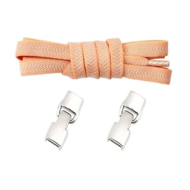 Imagem de Elastic Laces Sneakers Hook Locks Shoelaces Without Ties Wide Flats Creative No Tie Shoe Laces Kids Adult Shoelace (Color : Light coffee)