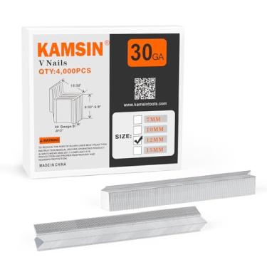 Imagem de Pregos V calibre 30 10,3 mm diâmetro da cabeça 12 mm comprimento madeira dura tipo V pregos para arma de pregos V moldura marceneiro pneumático poder ar unindo pistola de pregos 4.000 peças/caixa