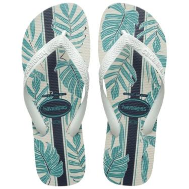 Imagem de Havaianas Chinelo masculino sem cadarço, Branco/Branco/Índigo, 8 US