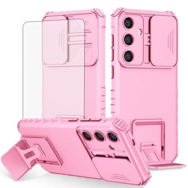Imagem de Asuwish Capa de telefone para Samsung Galaxy S24 5G com protetor de tela de vidro temperado e capa de câmera deslizante suporte suporte fino protetor celular celular celular acessórios S 24 24S GS24