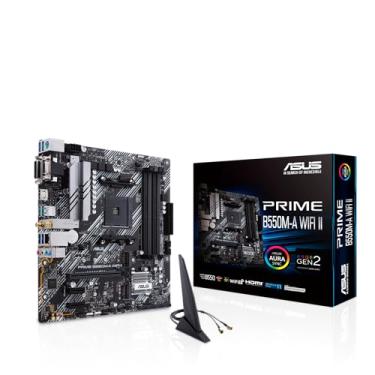 Imagem de ASUS Prime B550M-A WiFi II - Placa-mãe - Micro ATX - Soquete AM4 - Chipset AMD B550 - USB 3.2 Gen 1, USB