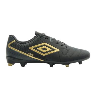 Imagem de Chuteira Campo, Attak Eternal, Umbro, Masculina, Preto/Dourado/Grafite, 39