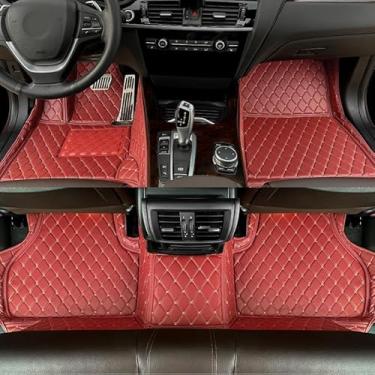 Imagem de GREATROAD Tapetes de carro de couro personalizados para BYD Song Plus 2020 produção para todas as condições climáticas, tapetes de cobertura total（VINHO VERMELHO）