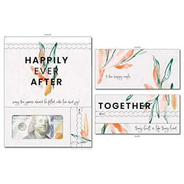 Imagem de ZipGifts Cartão de casamento | Porta-dinheiro com zíper com janela de plástico transparente para dinheiro, cheque e vale-presente (casamento | Amor e alegria)