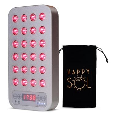 Imagem de Happy Sol Dispositivo portátil de terapia de luz vermelha Mini Go, 24 LEDs, 5 níveis de brilho, frequências ajustáveis, bateria recarregável, terapia de luz vermelha e infravermelha, terapia de luz em