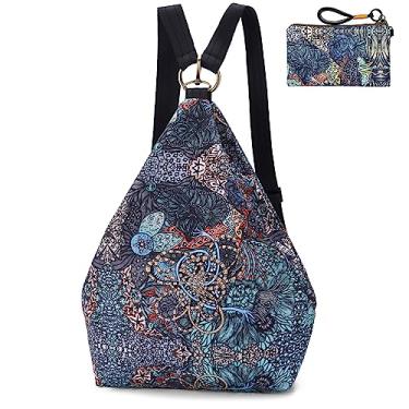 Imagem de Mochila feminina premium Black Butterfly, estilo boêmio, casual, moderna, leve e pequena, Small