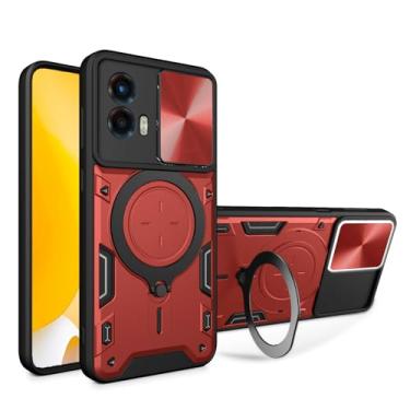 Imagem de Elubugod Capa compatível com Motorola Moto G24, com capa de lente de câmera deslizante compatível com Motorola Moto G04 XT2421-2 / Moto G24 XT2423-1 capa vermelha