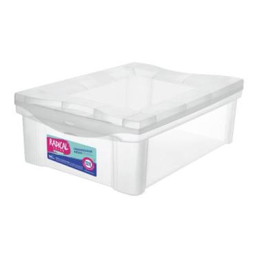 Imagem de Caixa Organizadora Decorativa Média 13,5 L Com Trava Cristal - Ordene