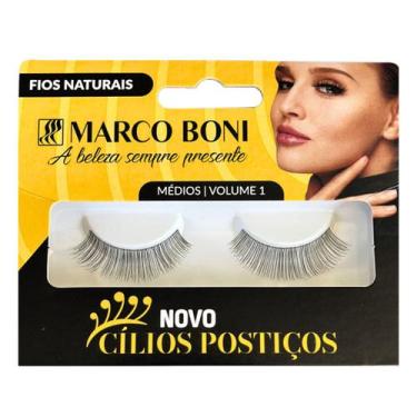 Imagem de Cílios Postiços Médios Fios Naturais Volume 1 Marco Boni, Preto