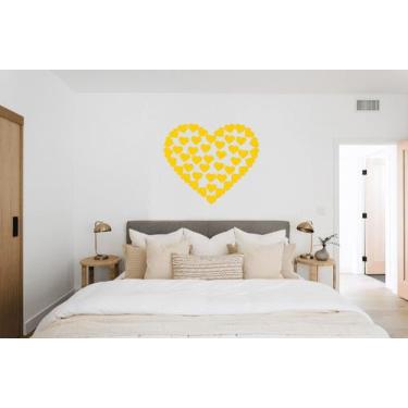 Imagem de Kit 108 Adesivos Coração Decoração Sala, Quarto - Imprimax, AMARELO MI