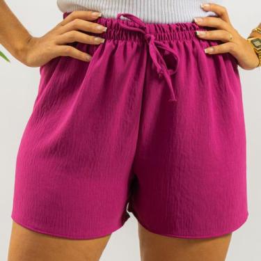 Imagem de Short Duna Feminino Soltinho Cós Alto Com Elástico Casual - 40 Graus, 