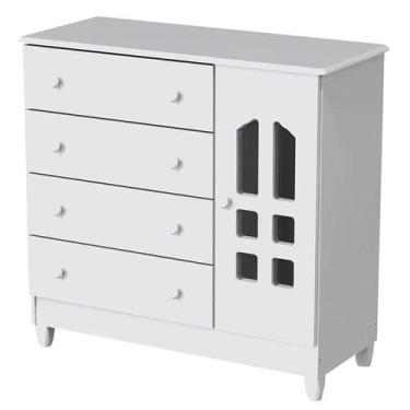 Imagem de Cômoda Infantil Selena Branco Brilho - Carolina - Carolina Baby