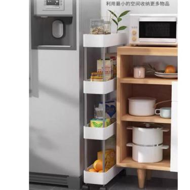 Imagem de Armário Organizador Multiuso Com  4 Andares   Com  Rodinhas para Cozin