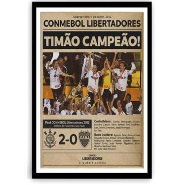 Imagem de Quadro Decorativo Conmebol Libertadores Corinthians com Moldura e Acet