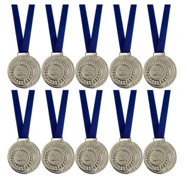 Imagem de Kit 10 Medalhas Honra ao Mérito Ouro Prata Bronze Aço 3,6cm - CRESPAR,