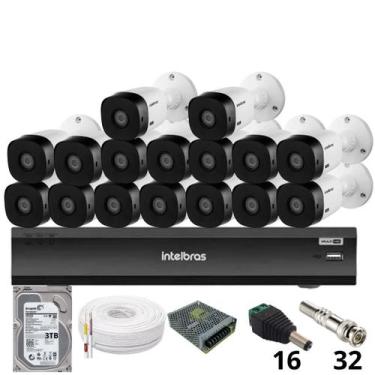 Imagem de Kit 16 Câmeras Intelbras 1220b Full Hd Dvr Intelbras Imhdx 3132 Inteli