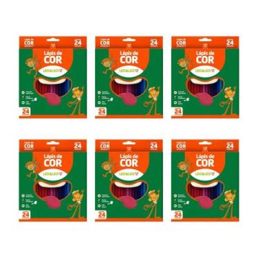 Imagem de Lápis de Cor 24 Cores Pacote com 6 Leo & Leo, Sextavado, 6