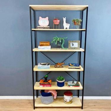 Imagem de Estante Style de Ferro e Madeira Ample 6 Prateleiras Industrial Natura