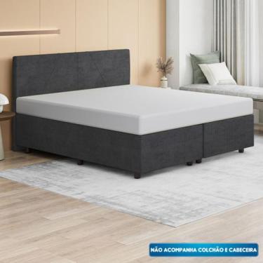 Imagem de Base Cama Box King Size Veludo - SkyBox - SKYBOX BOX E BAÚS, Preto