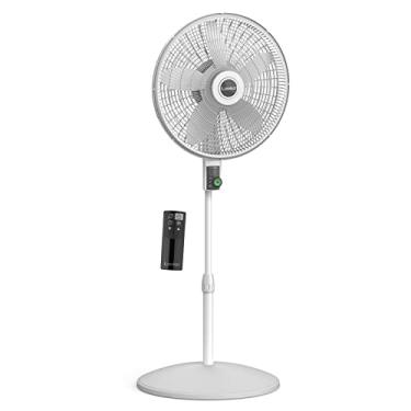 Imagem de Lasko Ventoinha com pedestal oscilante EcoQuiet DC de 12 velocidades com controle remoto, branco, S18705