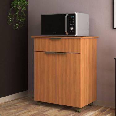 Imagem de Armário Multiuso com Rodizios 2 Portas 1 Gaveta Freijó