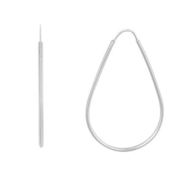 Imagem de Brinco De Prata 925 Argola Gota Feminina 3.5cm - DR Joias