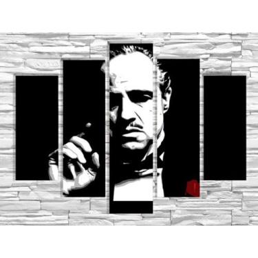 Imagem de Quadro Decorativo Mosaico Sala Dom Corleone 5 Partes - Paradecoração