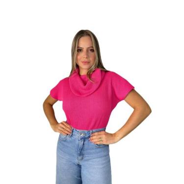 Imagem de Blusa Feminina Gola Alta Boba Tricot Inverno Manga Morcego - Calu Tric