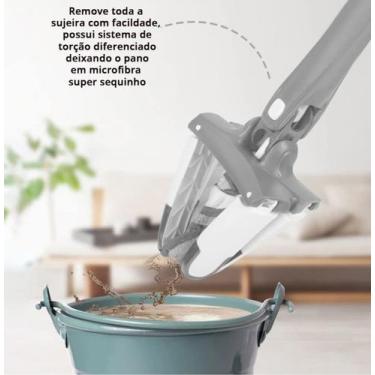 Imagem de Esfregão Giratório Rodo Que Torce Pano E Refil Extrusão 1 Refil Extra 