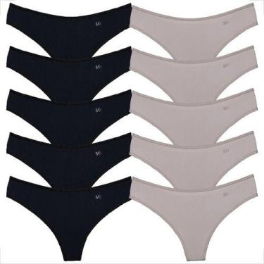 Imagem de Kit 10 Tangas Conforto Fio Duplo Feminina Elegante Atacado - Básica Li