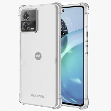 Imagem de Yerebel Capa para Moto G72, Motorola G72 XT2255-1 capa fofa, capa de telefone de borracha macia TPU transparente e flexível para Motorola Moto G72 4G transparente