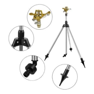 Imagem de Irrigador Jardim Giratório Circular Engate Rápido Tripé 12M - Zamak