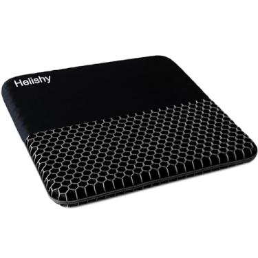 Imagem de Almofada de assento de gel, almofada dupla de gel de ovo grosso para alívio da dor de pressão, almofadas de cadeira de rodas respiráveis para cadeira de carro e cadeira de escritório (preto)