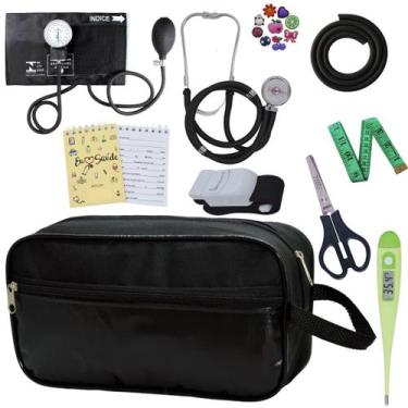Imagem de Kit Academico Enfermagem Esfigmomanometro Aparelho de Pressao Estetosc