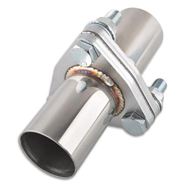 Imagem de FGJQEFG Kit de reparo de tubo de reparo rápido de parafusos de flange de escape com junta e ferragens, 1,75 polegadas OD 3 parafusos T304 Kit de substituição de flange universal de aço inoxidável